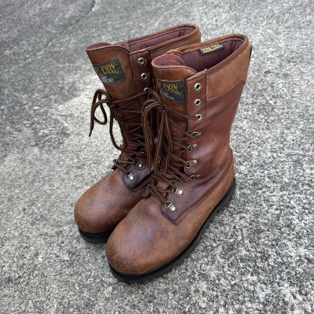 Vintage Red Head Bone Dry Boots Men's 9 W Goretex Thinsulate Leather Hunting